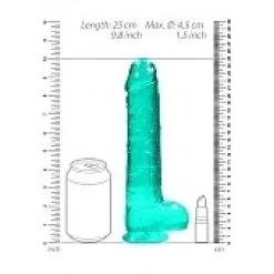 REALROCK - 9 '' REALISTIC DILDO WITH BALLS - TURQUOISE -Vibrateurs boutique turquoises